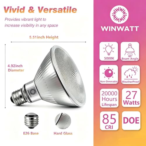 LED Light Bulbs PAR38 Full Glass (4 Count)