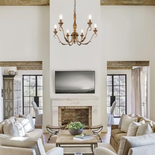 6 Light Farmhouse Chandeliers for Dining Room (6 Count)
