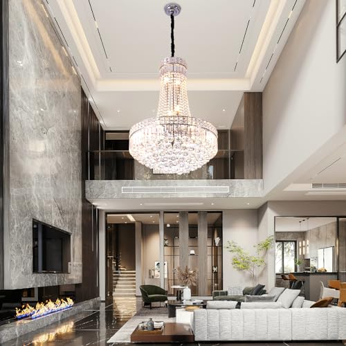 Modern Crystal Chandelier Chrome Empire Hanging Chandelier