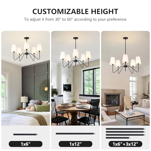 Modern Black Chandelier for Dining Room