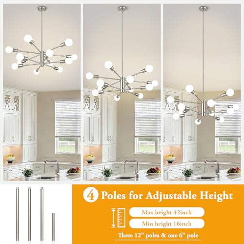 12 Light Modern Chandelier for Dining Room