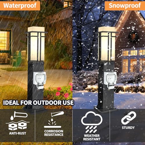 Outdoor Lamp Post with Outlet