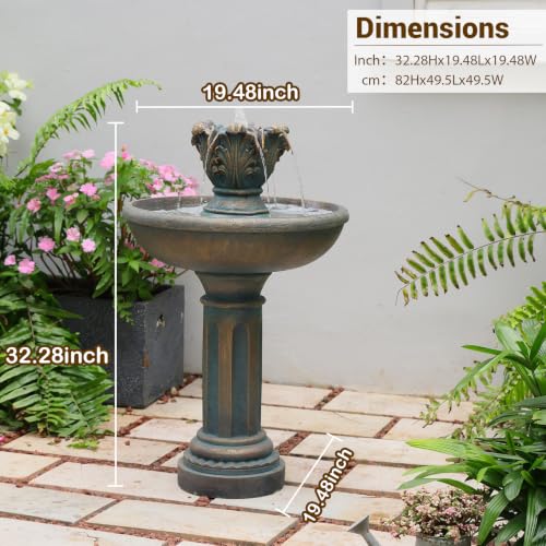 45" 3 Tier Outdoor Water Fountain with Quiet Pump