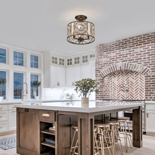 Vintage Crystal Drum Chandelier