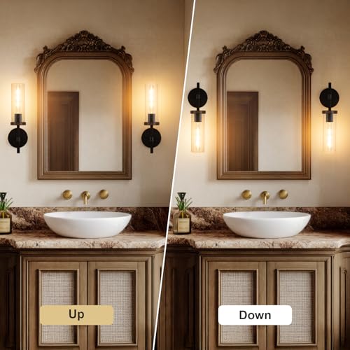 15" Knurled‑Craft Hardwired Black & Gold Wall Sconce