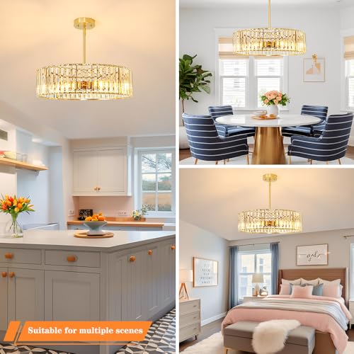Gold Crystal Chandelier for Dining Room
