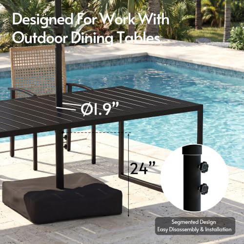 15ft Double Sided Patio Umbrella with Solar Lights and Base Included