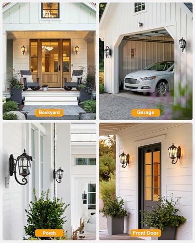 16.9" Dusk to Dawn Outdoor Wall Light (2 Count)