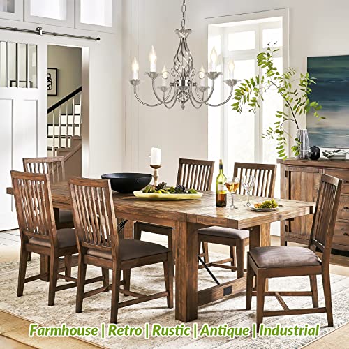 6 Light Farmhouse Candle Chandelier for Dining Room
