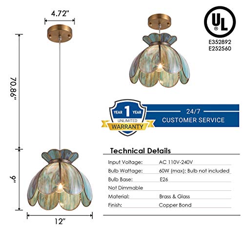 Brass Glass Ceiling Pendant Light