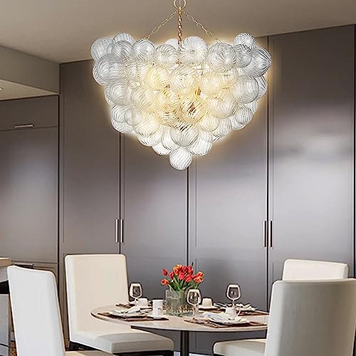 Nordic Bubble Ball Swirled Glass Chandelier Large