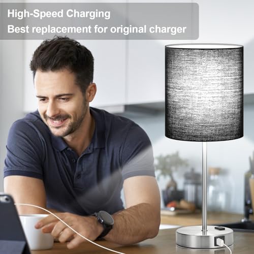 Set of 2 Touch Control Table Lamps with 2 USB & AC Outlet (2 Count)