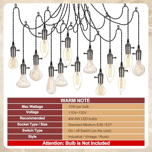 1 Pcs Pendant Light Sockets Cord Kit
