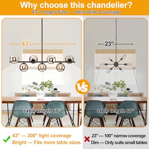Globe Modern Sputnik Chandeliers for Dining Room Chandelier