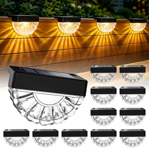 Solar Deck Lights Outdoor (12 Count)