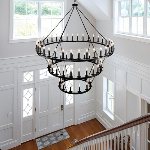 Extra Large 3 Tier Wagon Wheel Chandelier