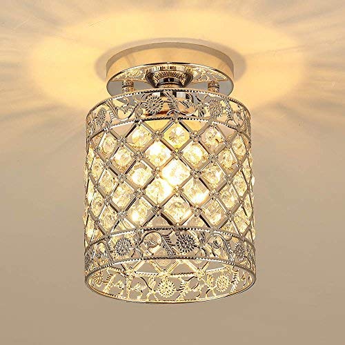 Mini Style Modern Decor Crystal Flush Mount Ceiling Light Fixture Crystal Chandeliers Light Ceiling Lamp for Hallway