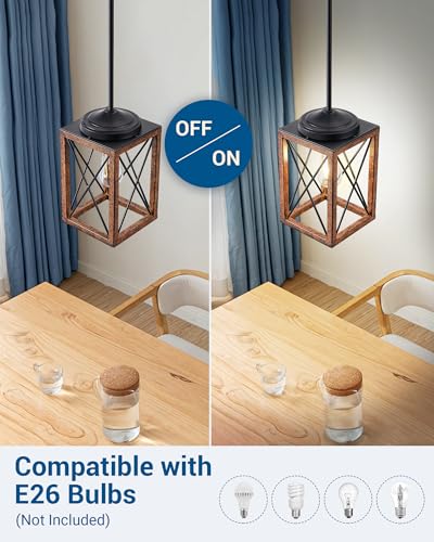 2 Pack Farmhouse Pendant Light (2 Count)