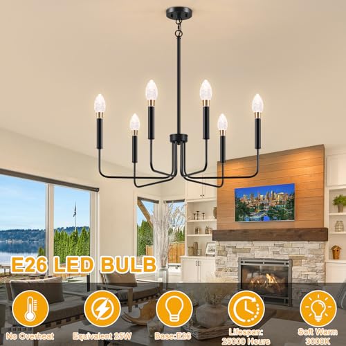 Black Crystal Candle Chandelier 6