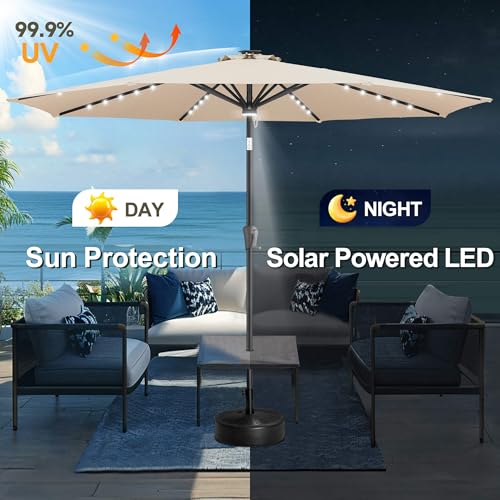 Solar Patio Umbrella with Centre Light