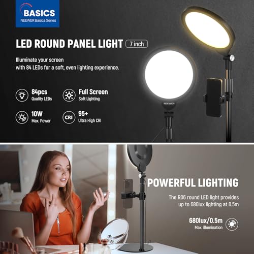 Basics 2 Pack 7" Desktop Ring Lights for Video Recording (2 Count)