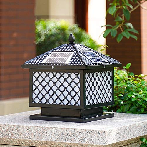 Outdoor Lamp Post Light Creative LED Remote Control Solar Continental Outdoor Glass Table Lamp Creative Modern Industry Decoration Column Lamp Post Light Street Light Alu