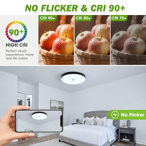 4 Pack Black Flush Mount Ceiling Light (4 Pack)