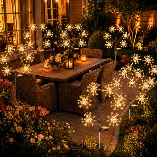 Solar Garden Lights Outdoor Waterproof 2 Pack