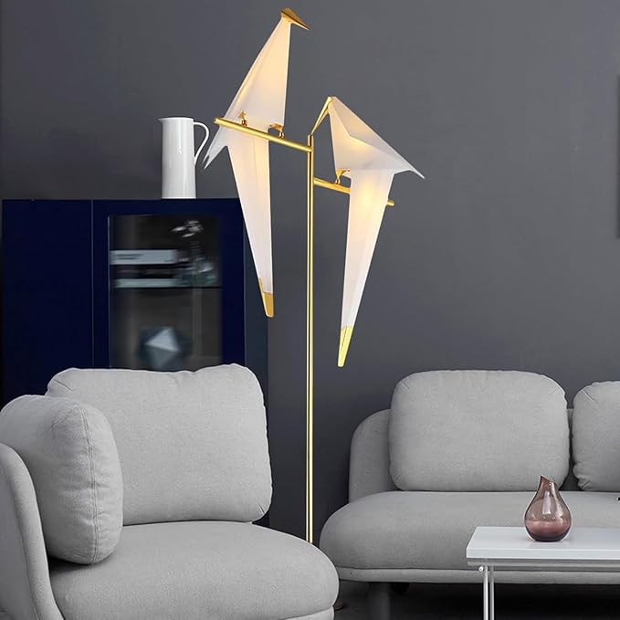 68 Inch Bird Floor Lamp, Gold Bird Lamp Swing Floor Light Fixtures, Modern LED Standing Floor Lamp for Bedroom Living Room