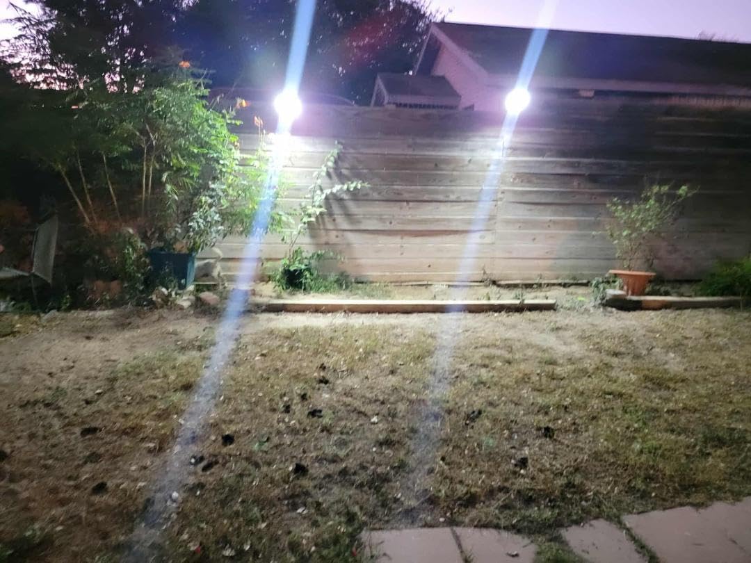 4400mAh Solar Flood Lights 2 Pack Outdoor Solar Security Light (2 Count)
