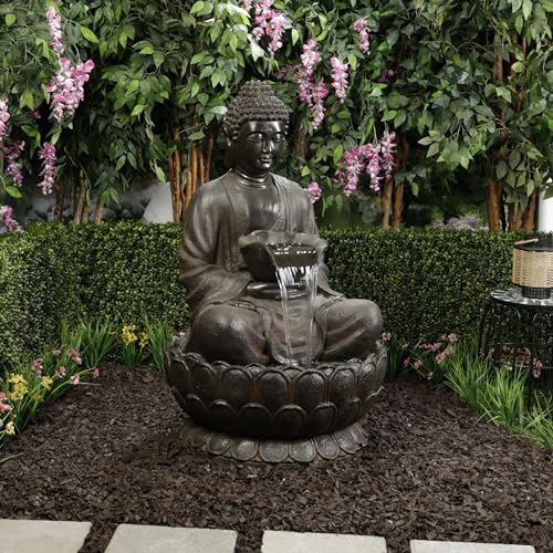 WIN1586 Outdoor Floor Peaceful Buddha Fountain with LED Lights