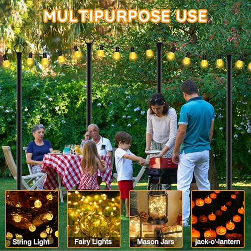 2 Pack String Light Poles (10 Foot)