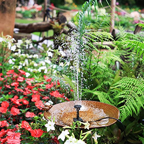 2.5W DIY Solar Fountain Pump with 6 Nozzles & 4ft Flexible Hose