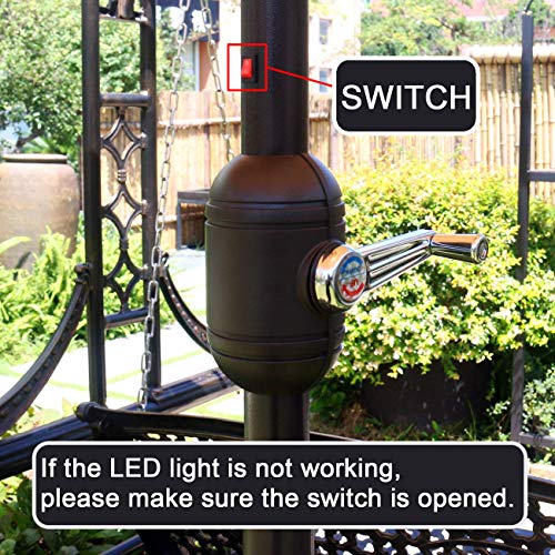 9' Solar LED Patio Umbrella