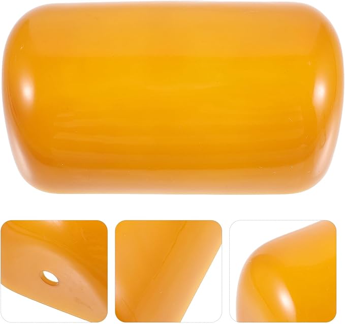 TIDTALEO Vintage Glass Bankers Lampshade for Table Lamps Handcrafted Protector for Home Office Hotel Warm Light Household Replacement Cover Orange Hue