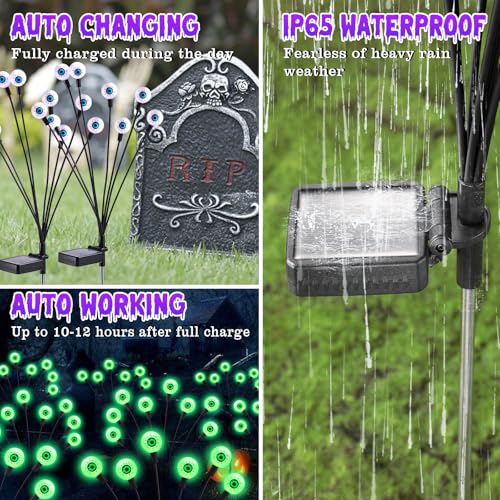 Halloween Decorations Outdoor Solar Scary Eyeball Lights (4 Count)