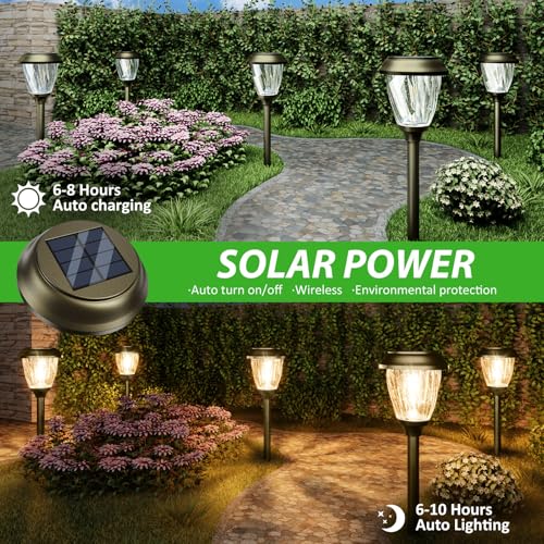 Solar Pathway Lights Outdoor 6 Pack (6 Count)