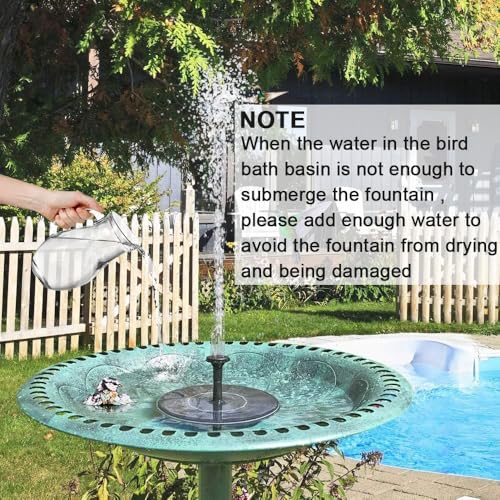 Solar Fountain for Bird Bath