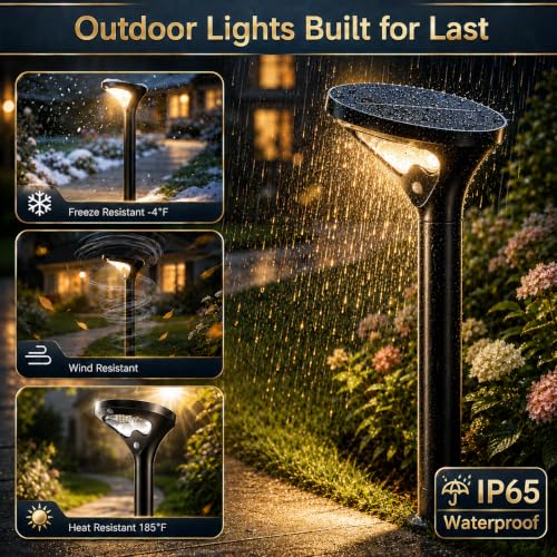 400LM Solar Pathway Lights with Motion Sensor (4 Count)