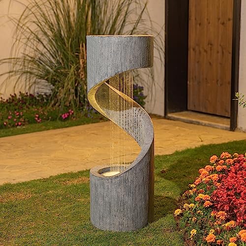 Outdoor Water Fountain with LED Light