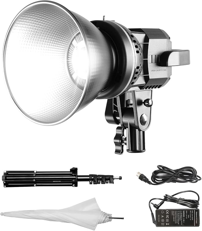 GVM 80W LED Video Light, Umbrella Lighting Kit CRI97+ 5600K with Tripod Stand, Soft Umbrella, Continuous Output Lighting for YouTube, Video Recording, Wedding, Outdoor Shooting P80S-2