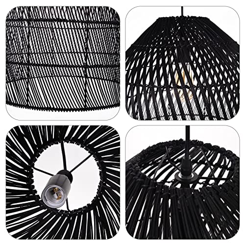 1 Light Wicker Bell Pendant Lamp