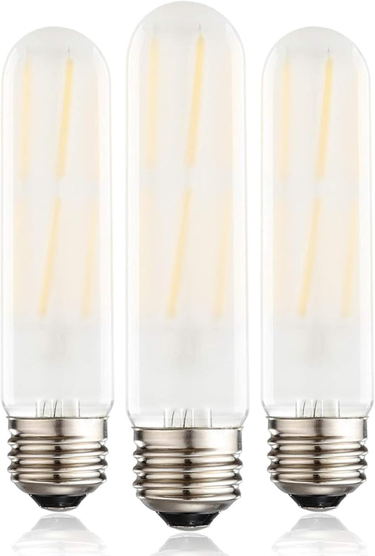 XININSUN T10 Frosted LED Bulbs Warm White 2700K,Dimmable 6W LED Tubular Edison Bulbs 60 Watt Equivalent,600LM, E26 Medium Base Lamp Bulb for Desk Lamp, Pendant Lights. (3-Pack)
