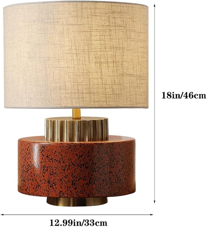 Wabi-sabi Style Ceramic Fabric Desk Lamp Vintage Luxury Living Room Bedroom Backdrop Desk Light Counter Pantry Desk Lamp Villa Clubhouse Library Shop B&B Lighting Fixture