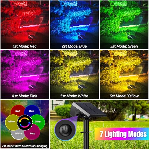 Solar Spot Lights Outdoor RGB Color Changing (4 Count)