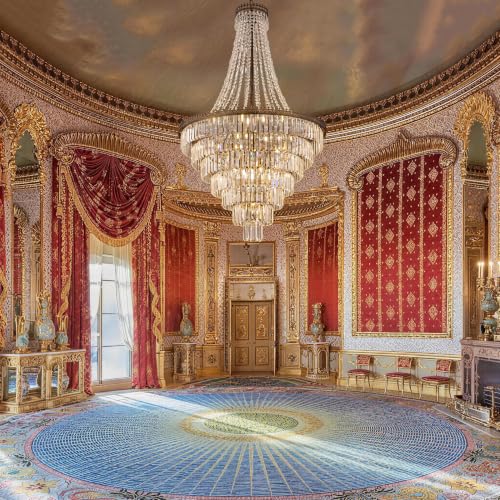 French Empire Crystal Chandelier 34" W Large High Ceiling Chandelier