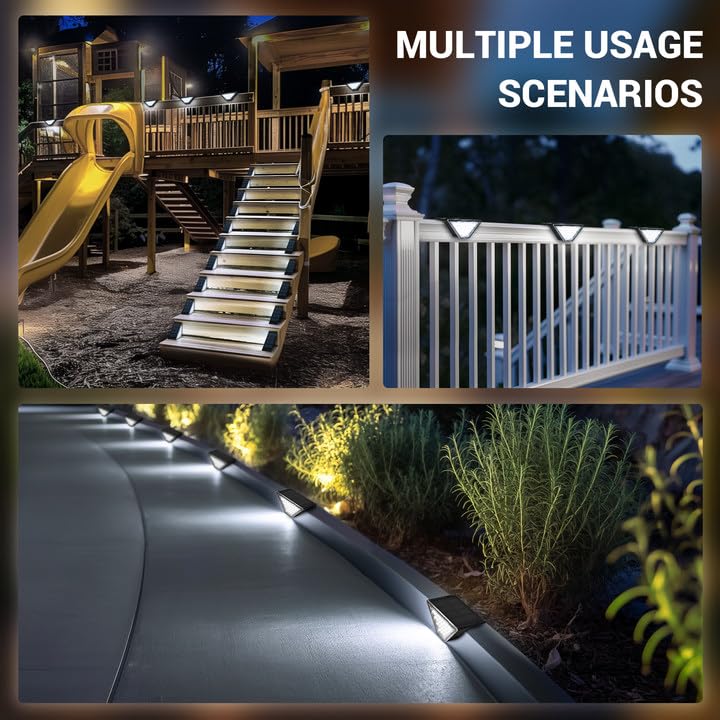 8 Pack Solar Step Lights for Outside (12 Count)