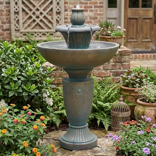 33H Italian Outdoor Water Fountain with LED Lights