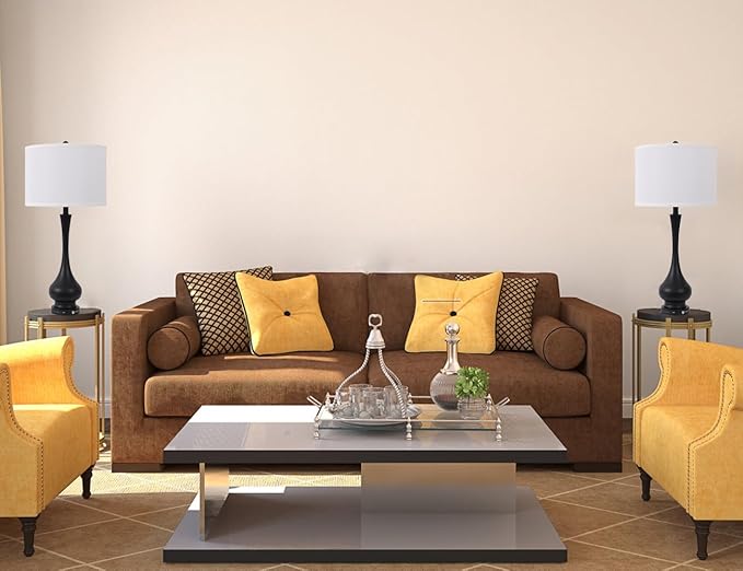 Touch Control Table Lamp Set of 2, 3-Way Dimmable Nightstand Lamp Sets with Linen Fabric Shade, Bedside Lamp with USB Port & E26 Socket, Modern Tall Table Lamp