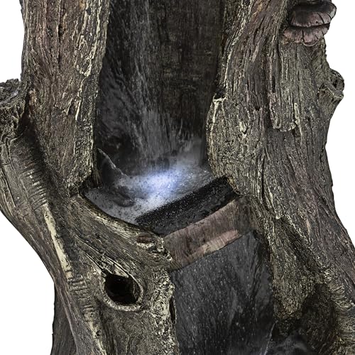 WIN258 Outdoor Rainforest Waterfall Tree Trunk Floor Fountain with LED Lights